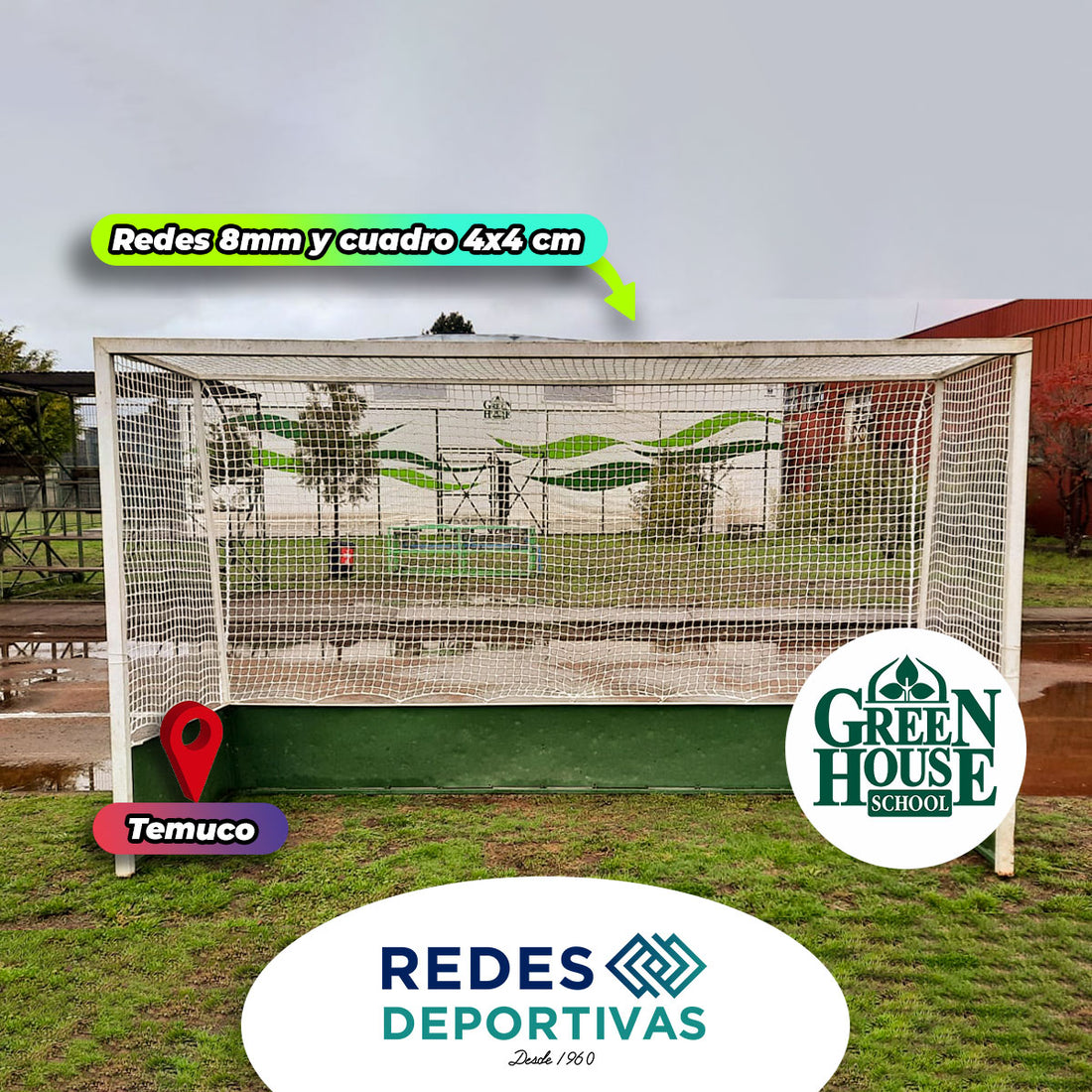 Redes para Arcos de Hockey Césped | Green House School | Temuco
