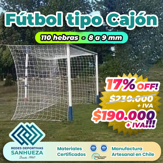 🔥 Juego Red Arco Fútbol Tipo Cajón ✅ 110 hebras (8-9 mm) | Producto Estándar