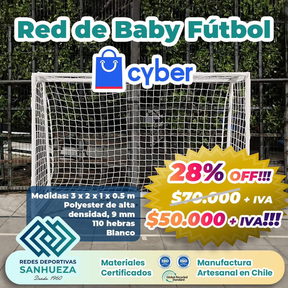 🔥 ¡CYBER! Red de Baby Fútbol
