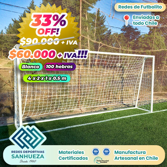 🔥 ¡OFERTA! Juego Red Arco Futbolito Estándar 100 hebras